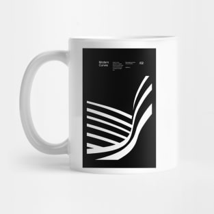 Modern Curves 02, Modern Architecture Design, minimalist Design, Modern Art, Typographic, Helvetica Mug